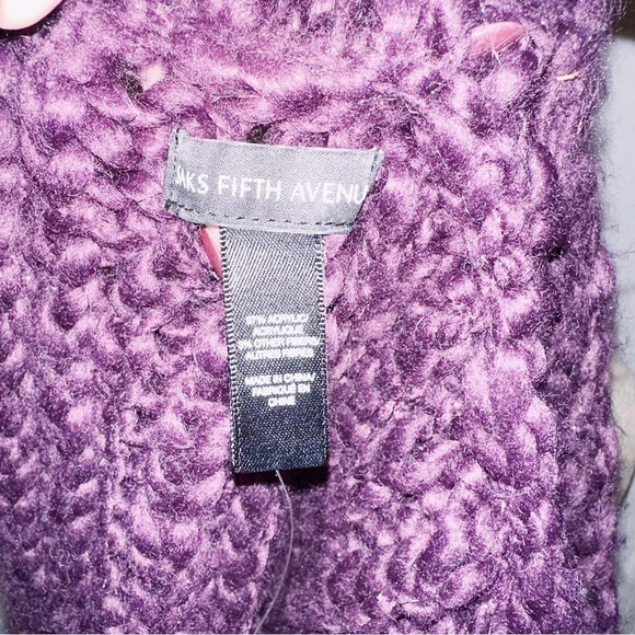 Saks Fifth Avenue Blackberry Knit Circle Scarf Metallic - Picture 2 of 5